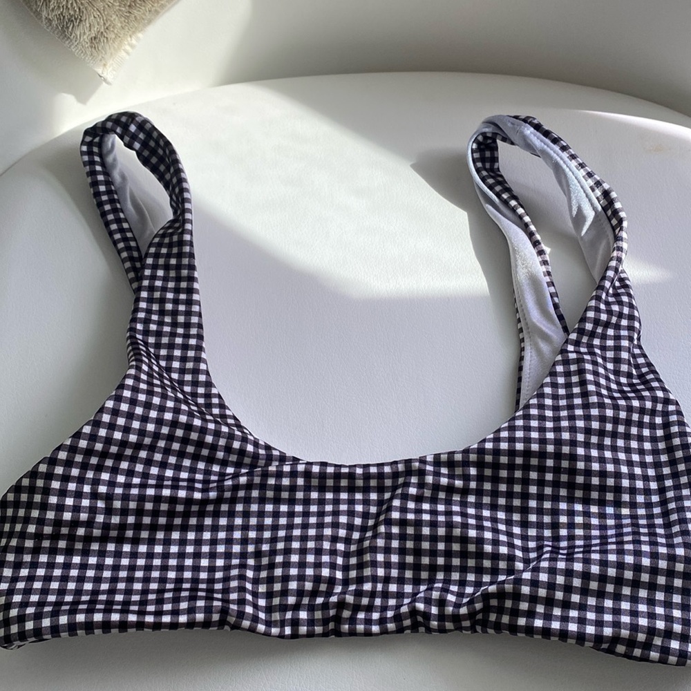 Black and white checkered, bathing suit top